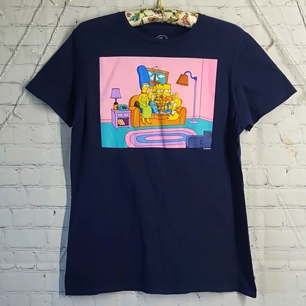 The Simpsons 20th Century Fox Matt Groening Navy Blue Tee Tshirt Mens Size M